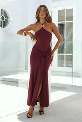 Twirl Season Halter Maxi Dress Purple