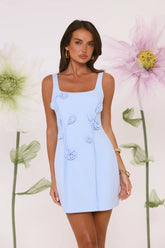 Secret Garden Blooms Mini Dress Blue