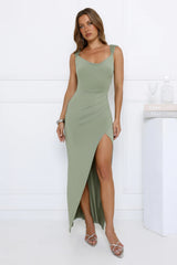 Fitted For You Maxi Dress Khaki