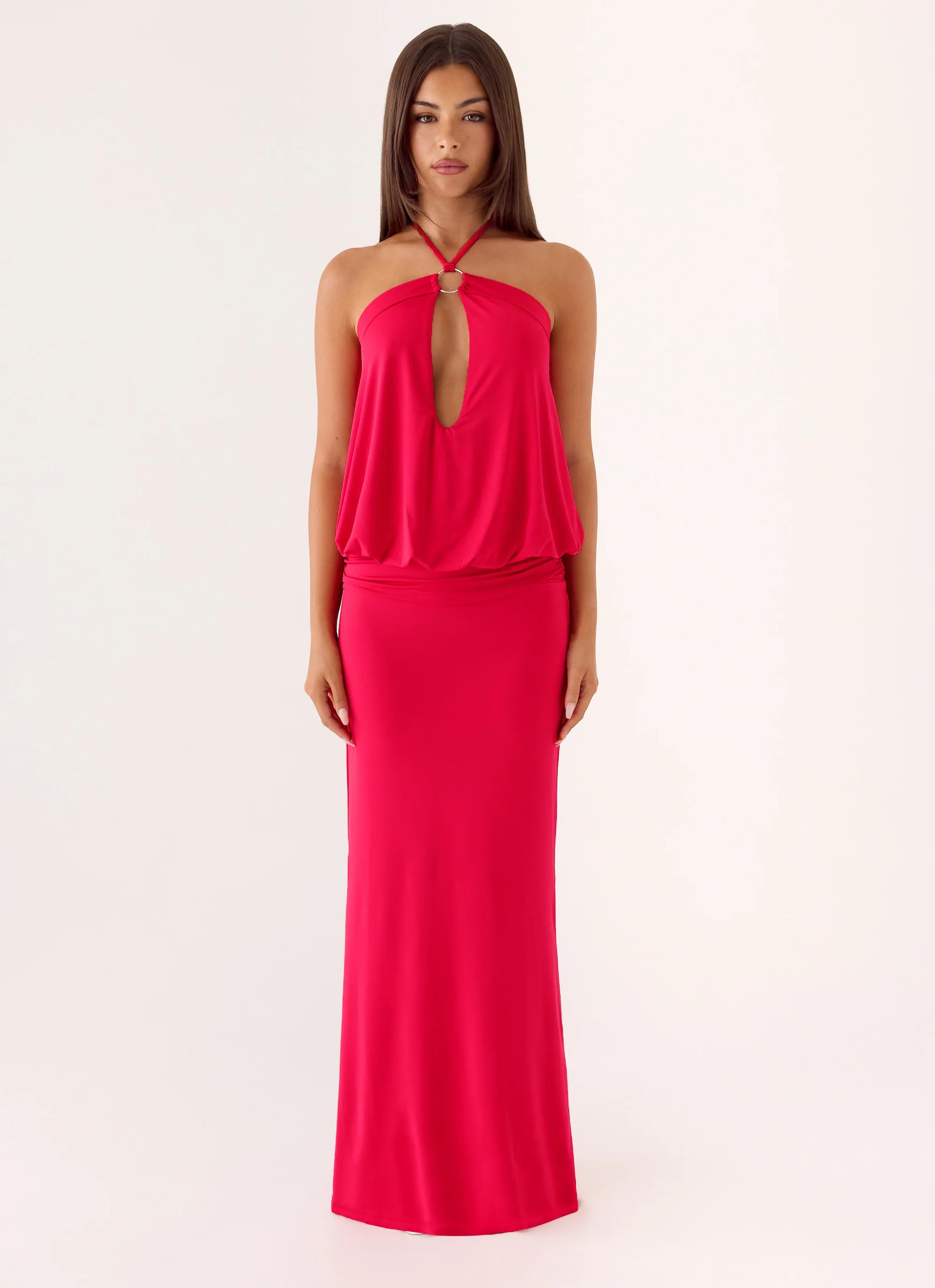 Telling You Maxi Dress - Red Magenta